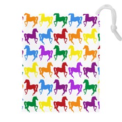 Colorful Horse Background Wallpaper Drawstring Pouch (5xl) by Amaryn4rt