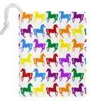 Colorful Horse Background Wallpaper Drawstring Pouch (5XL) Back