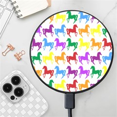 Colorful Horse Background Wallpaper Wireless Fast Charger(black) by Amaryn4rt