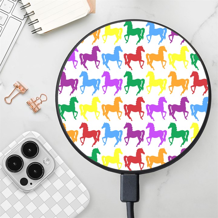 Colorful Horse Background Wallpaper Wireless Fast Charger(Black)