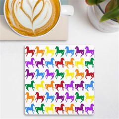 Colorful Horse Background Wallpaper Uv Print Square Tile Coaster  by Amaryn4rt