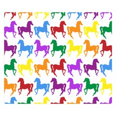 Colorful Horse Background Wallpaper Premium Plush Fleece Blanket (small) by Amaryn4rt