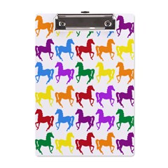 Colorful Horse Background Wallpaper A5 Acrylic Clipboard by Amaryn4rt