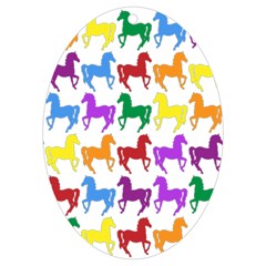 Colorful Horse Background Wallpaper Uv Print Acrylic Ornament Oval by Amaryn4rt