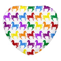 Colorful Horse Background Wallpaper Heart Glass Fridge Magnet (4 Pack) by Amaryn4rt