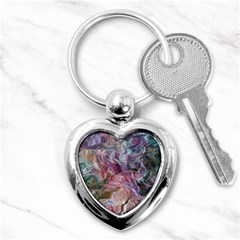 Blended Waves Key Chain (heart) by kaleidomarblingart