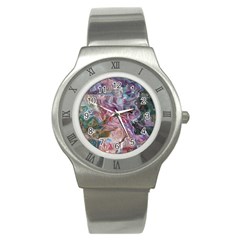 Blended Waves Stainless Steel Watch by kaleidomarblingart