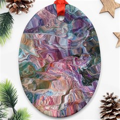 Blended Waves Oval Ornament (two Sides) by kaleidomarblingart