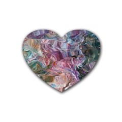 Blended Waves Rubber Coaster (heart) by kaleidomarblingart