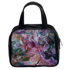 Blended Waves Classic Handbag (two Sides) by kaleidomarblingart