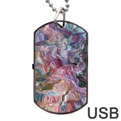 Blended Waves Dog Tag Usb Flash (one Side) by kaleidomarblingart