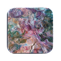 Blended Waves Square Metal Box (black) by kaleidomarblingart