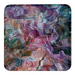 Blended Waves Square Glass Fridge Magnet (4 Pack) by kaleidomarblingart