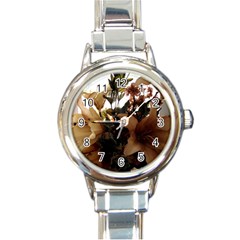 Lilies-1-1 Round Italian Charm Watch by bestdesignintheworld