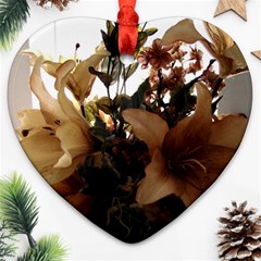 Lilies-1-1 Heart Ornament (two Sides)