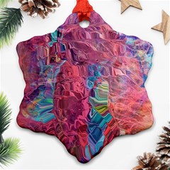 Blend 10-11 Liquify I Vibrance Ornament (snowflake) by kaleidomarblingart