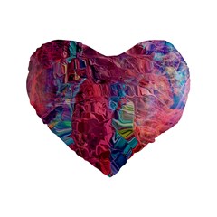 Blend 10-11 Liquify I Vibrance Standard 16  Premium Flano Heart Shape Cushions