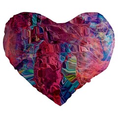 Blend 10-11 Liquify I Vibrance Large 19  Premium Flano Heart Shape Cushions