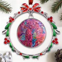 Blend 10-11 Liquify I Vibrance Metal X mas Wreath Ribbon Ornament