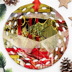 Collage Round Filigree Ornament (two Sides)