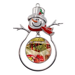 Collage Metal Snowman Ornament