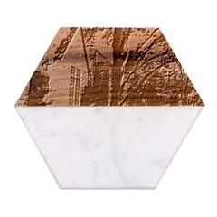 Hot Day In  Dallas-6 Marble Wood Coaster (hexagon)  by bestdesignintheworld