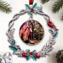 Hot Day In  Dallas-6 Metal X mas Wreath Holly Leaf Ornament