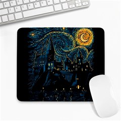 Castle Starry Night Van Gogh Parody Large Mousepad by Sarkoni