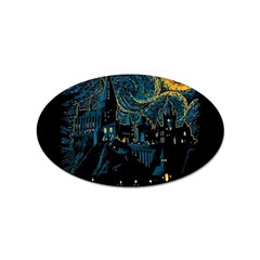 Castle Starry Night Van Gogh Parody Sticker (oval) by Sarkoni