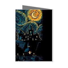 Castle Starry Night Van Gogh Parody Mini Greeting Cards (pkg Of 8) by Sarkoni