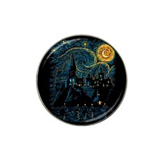 Castle Starry Night Van Gogh Parody Hat Clip Ball Marker (4 Pack) by Sarkoni