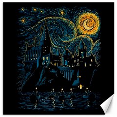 Castle Starry Night Van Gogh Parody Canvas 12  X 12  by Sarkoni