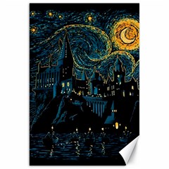 Castle Starry Night Van Gogh Parody Canvas 20  X 30  by Sarkoni