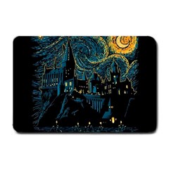 Castle Starry Night Van Gogh Parody Small Doormat by Sarkoni