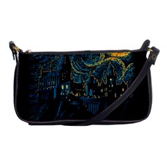 Castle Starry Night Van Gogh Parody Shoulder Clutch Bag by Sarkoni