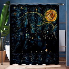 Castle Starry Night Van Gogh Parody Shower Curtain 60  X 72  (medium)  by Sarkoni