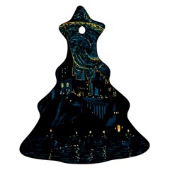 Castle Starry Night Van Gogh Parody Ornament (christmas Tree)  by Sarkoni