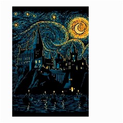 Castle Starry Night Van Gogh Parody Small Garden Flag (two Sides) by Sarkoni