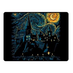 Castle Starry Night Van Gogh Parody Two Sides Fleece Blanket (small) by Sarkoni