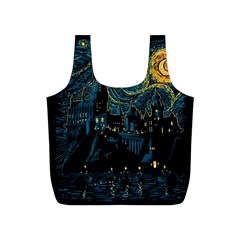 Castle Starry Night Van Gogh Parody Full Print Recycle Bag (s) by Sarkoni