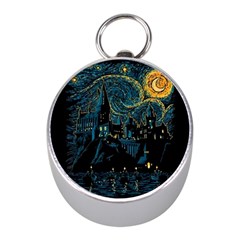 Castle Starry Night Van Gogh Parody Mini Silver Compasses by Sarkoni