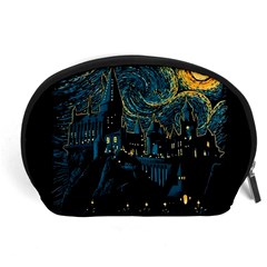 Castle Starry Night Van Gogh Parody Accessory Pouch (large) by Sarkoni