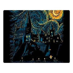 Castle Starry Night Van Gogh Parody Two Sides Premium Plush Fleece Blanket (large) by Sarkoni