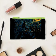 Castle Starry Night Van Gogh Parody Cosmetic Bag (xs) by Sarkoni