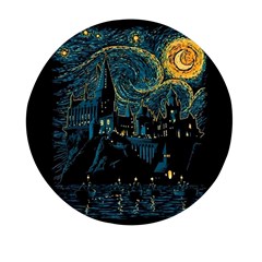 Castle Starry Night Van Gogh Parody Mini Round Pill Box by Sarkoni