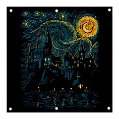 Castle Starry Night Van Gogh Parody Banner And Sign 3  X 3  by Sarkoni