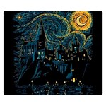 Castle Starry Night Van Gogh Parody Premium Plush Fleece Blanket (Small) 50 x40  Blanket Front