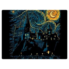 Castle Starry Night Van Gogh Parody Premium Plush Fleece Blanket (extra Small) by Sarkoni