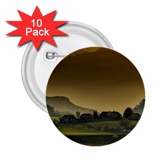 Mountains Village Trees Hills 2 25  Buttons (10 Pack)  by Sarkoni