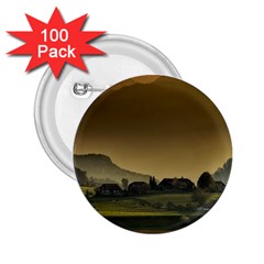 Mountains Village Trees Hills 2 25  Buttons (100 Pack)  by Sarkoni